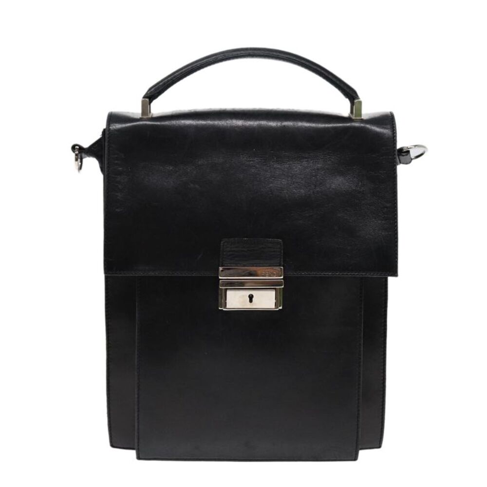 Fendi Vintage Leather Black Leather Handbag